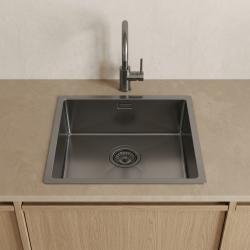 Pure.Sink Luxion Gun metal spoelbak 36x40 cm onderbouw, vlakinbouw en opbouw PLX3640-61